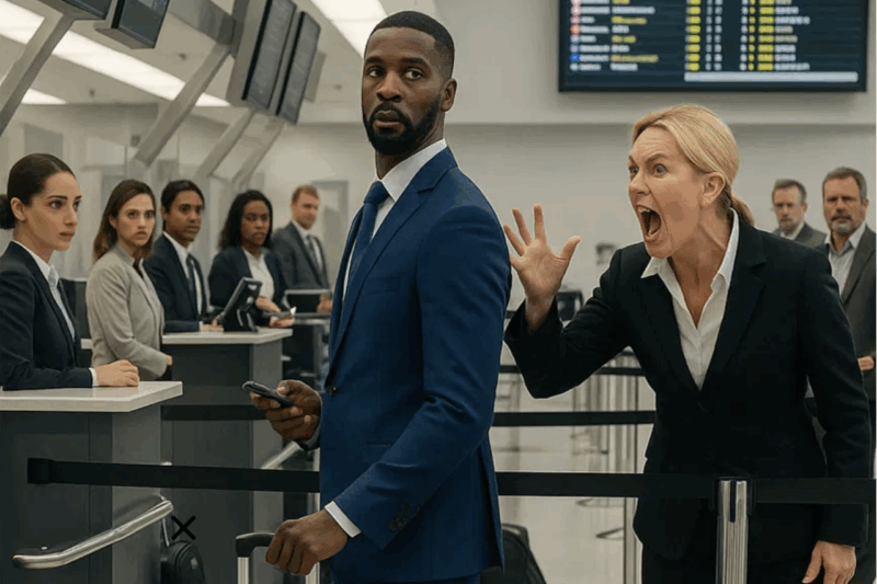 “Get out of here and go back to your slums” – Woman yells at black man, then finds out he owns the entire airline…