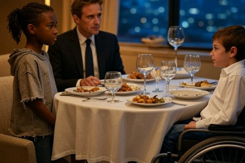 Feed me and I will heal your child,” said the girl quietly, standing by the restaurant table