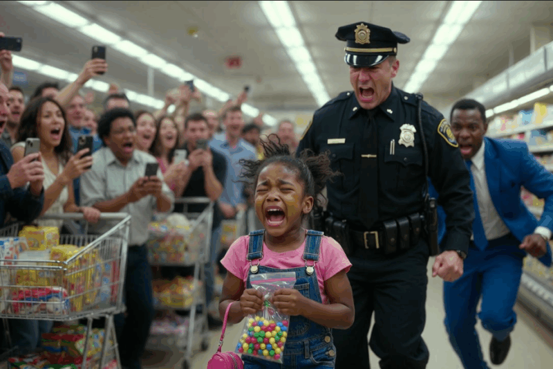 Police Officer Accuses 8-Year-Old Black Girl of Shoplifting Candy – Minutes Later, Her CEO Father Walks In and Everything Changes…