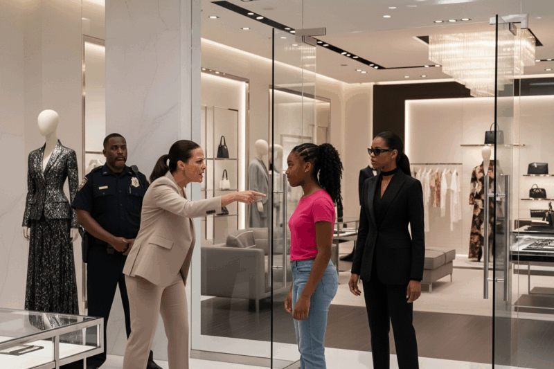 The manager of a fashion store tries to intimidate a young Black woman — but her mother shows up and makes her regret it.